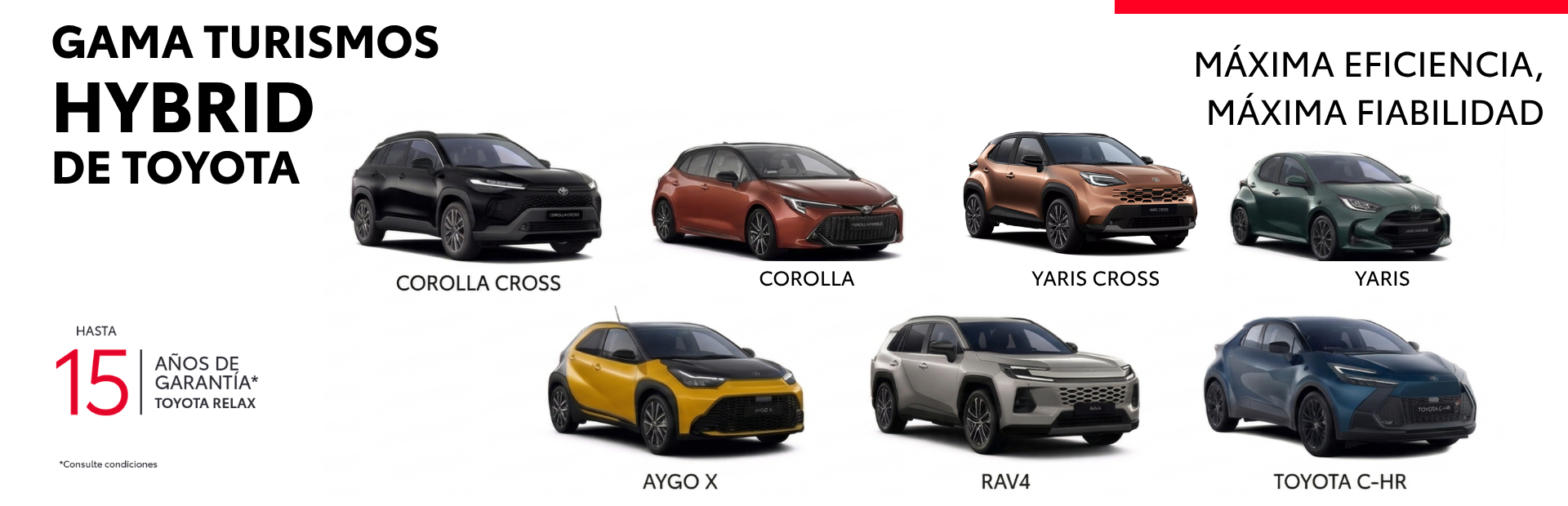 Gama turismos Hybrid híbridos Toyota en Compostela Móvil. Santiago, Galicia.