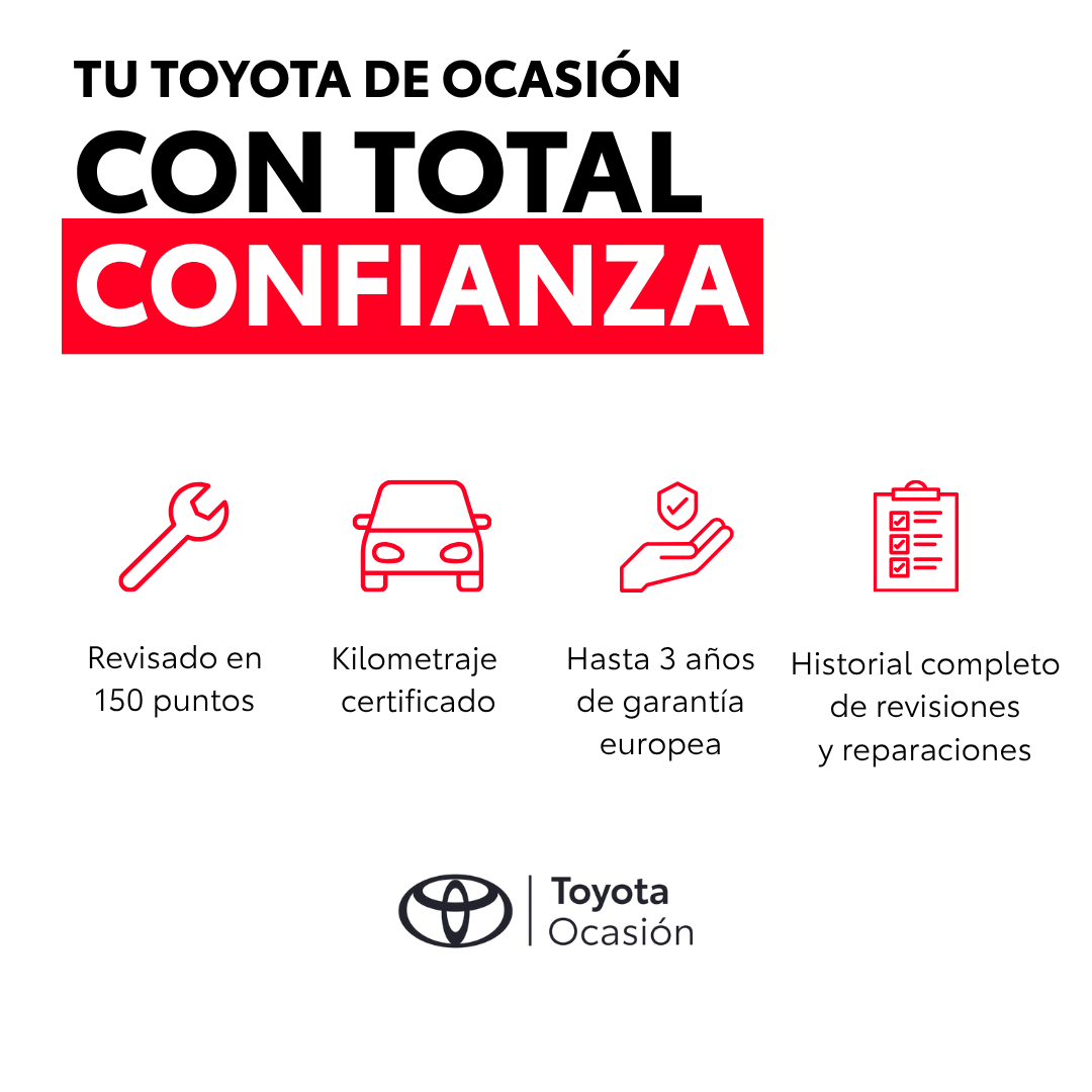Garantías de Toyota Ocasión: revisado en 150 puntos, kilometraje certificado, hasta 3 años de garantía europea e historial completo de revisiones