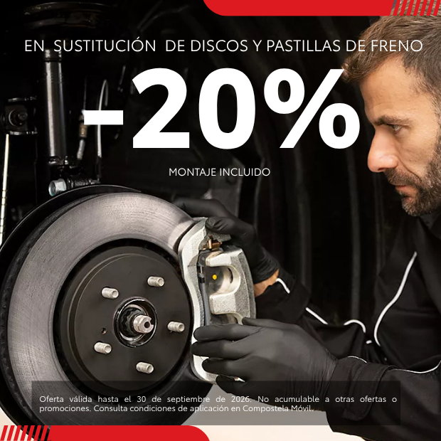 Descuento oferta cambio pastillas y discos de freno Toyota Taller Servicio Oficial Santiago de Compostela Galicia