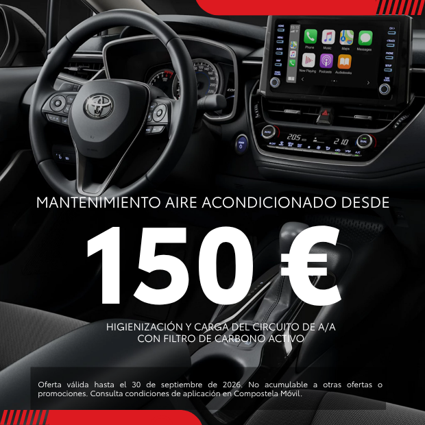 Oferta carga revisión aire acondicionado Toyota Servicio taller posventa Santiago de Compostela Galicia