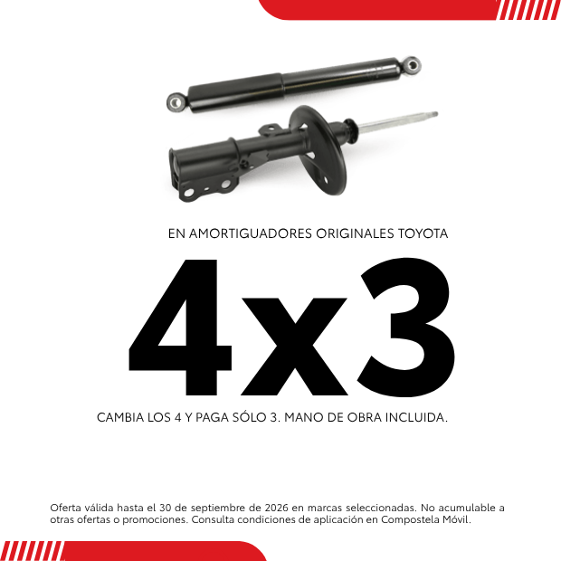 Oferta amortiguadores 4x3 en el Servicio Técnico Toyota taller Compostela Móvil Santiago, Galicia.