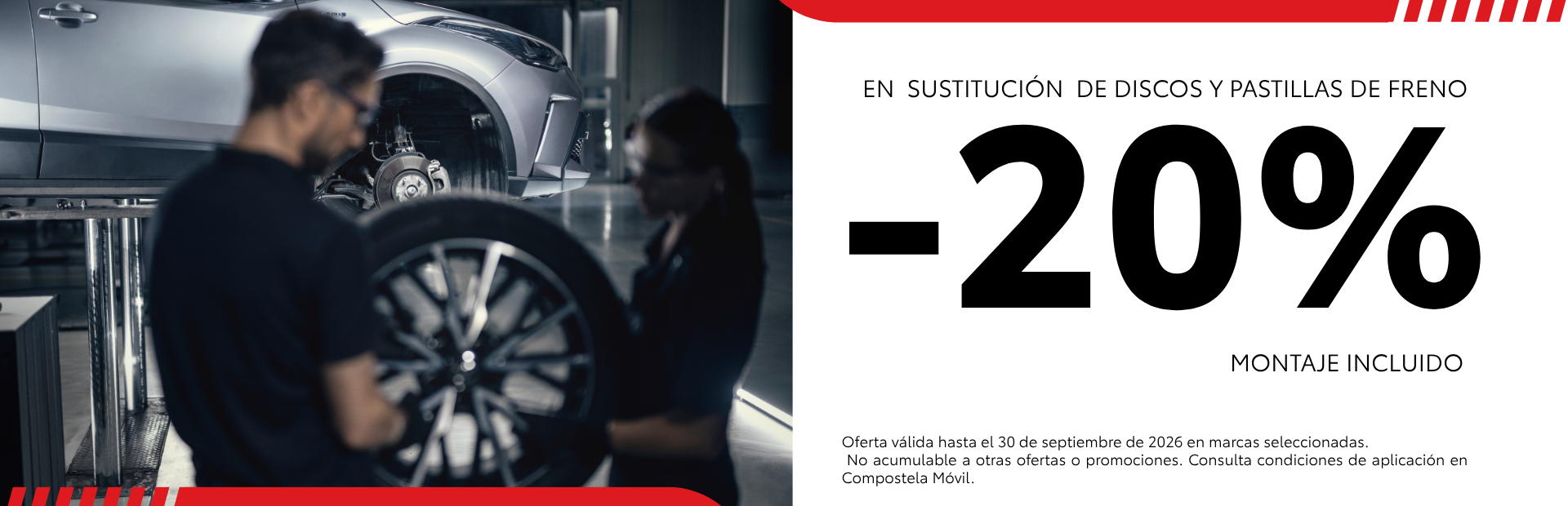 Descuento oferta cambio pastillas y discos de freno Toyota Santiago de Compostela Galicia