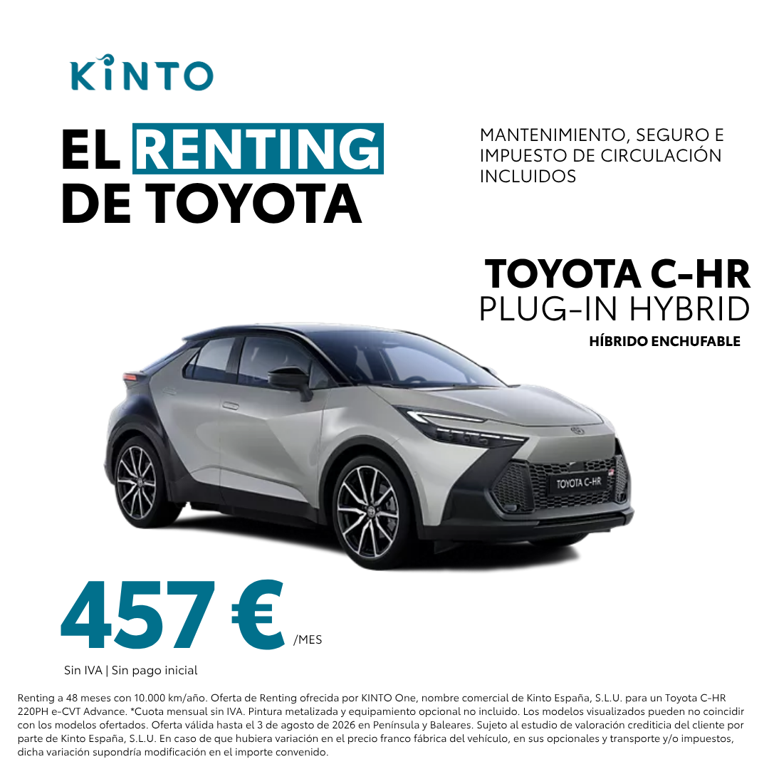 Oferta renting Toyota C-HR plug-In Hybrid en Toyota Compostela Móvil en Santiago de Compostela
