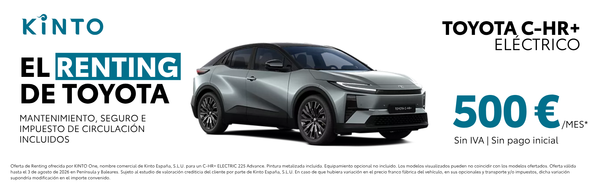 Oferta renting Toyota C-HR + Eléctrico en Toyota Compostela Móvil en Santiago de Compostela