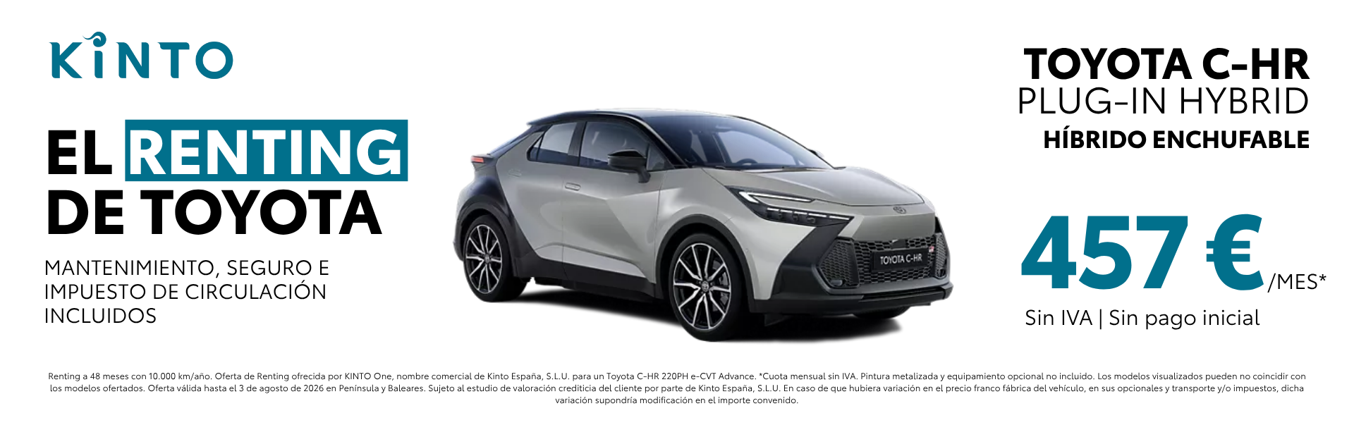 Renting Toyota CH-R Plug-In Hybrid Compostela Móvil Santiago Galicia